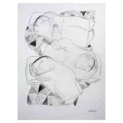 Roel Obemio, Sleeping Figures, charcoal on paper
