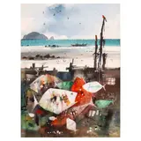 Yaman ng Dagat #17 by Edgar Doctor, watercolor on paper, sold Apr 2024