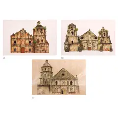 Rodolfo Ragodon, a.) Church of Liliw Laguna b.) Church of Miagao Iloilo c.) Church of Cabuyao Laguna, a.) watercolor and graphite on paper<br /> b.) watercolor and graphite on paper<br /> c.) watercolor and graphite on paper
