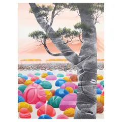 Prudencio Lamarroza, Ecology In Peach, oil on canvas