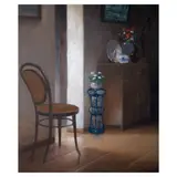 Lauro Memije, Interior, oil on canvas
