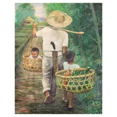 Chosngue, Family, oil on canvas