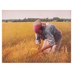 Vincent Ramos, Planting Rice, pastel on paper