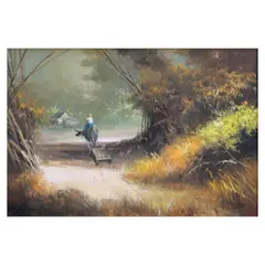 Eddie Sarmiento, Barrio Scene, oil on canvas