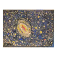 Galaxy 2 by Macario Vitalis, watercolor/ acrylic on paper, sold Apr 2024
