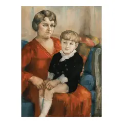 Untitled (Mother and Child) by Macario Vitalis, pastel on paper, sold Apr 2024