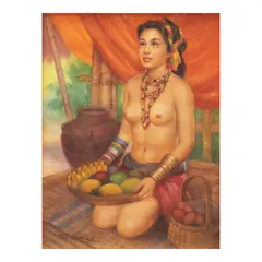 Cesar Amorsolo, Nude, pastel on paper