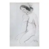 José T. Joya, Female Nude, pastel on paper