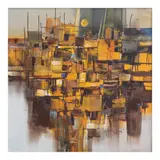 Abstract by Roger San Miguel, oil on canvas, sold Apr 2024