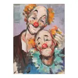 Clown by Roger San Miguel, oil on canvas, sold Apr 2024