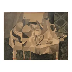 Still Life by Manuel Baldemor, mixed media, sold Apr 2024