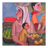 Paco Gorospe, Pamilya Sa Palengke, oil on canvas