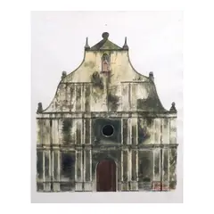 Rodolfo Ragodon, Church of Pamplona Isabela, watercolor on paper
