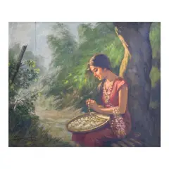 Sampaguita Garlands by Simeon Saulog, oil on canvas, sold Apr 2024