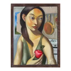 Putahe by Emmanuel Garibay, oil on wood, sold Apr 2024