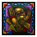 Nunelucio Alvarado, Father and Child, acrylic on canvas