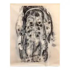 Lui Gonzales, Ate Kiera, pen and ink on paper collage