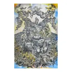 Iggy Rodriguez, Kapulungan ng Kahungkagan, pen and ink, acrylic on canvas