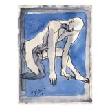 Danilo Dalena, Male Nude, watercolor on paper
