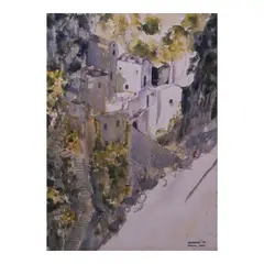 Amalfi, Italy by Lino Severino, watercolor on paper, sold Jan 2024