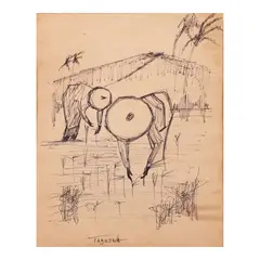Sembranzo Arroz by Romeo Tabuena, pen and ink on paper, sold Jan 2024