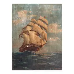 Seascape by Pedro Amorsolo, oil on canvas, sold Jan 2024