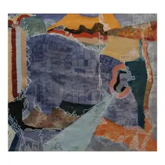 Camille Ver, Blueprint Collage, mixed media