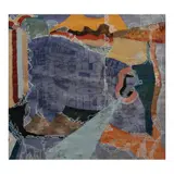 Camille Ver, Blueprint Collage, mixed media