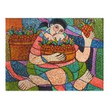 June Caguait, Fruit Vendor, acrylic on canvas
