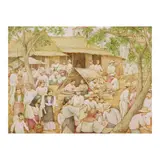 Tony Mahilum, Market Scene, acrylic on canvas