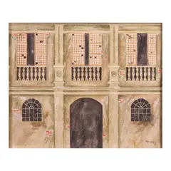M. Flores, Ancestral House, oil on canvas