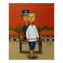 Hatid ng Chinese by Dominic Rubio, oil on canvas, sold Jan 2024