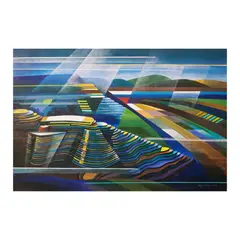 Mariano Madarang, Banaue Rice Terraces, acrylic on canvas