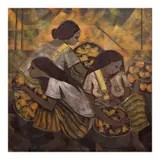 Vendors by Unidentified artist, oil on canvas, sold Jan 2024
