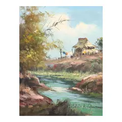 Antonio Calma, Rural Scene, oil on canvas