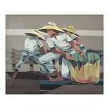 Untitled by Oscar Zalameda, oil on canvas, sold Jan 2024
