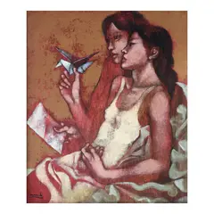 Secret Love by Marcel Antonio, oil and acrylic on canvas, sold Jan 2024