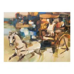 Kalesa by Roger San Miguel, oil on canvas, sold Jan 2024