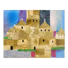 Simbahan by Manuel Baldemor, acrylic on paper, sold Jan 2024