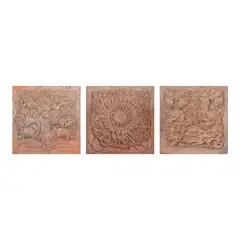 Kitty Taniguchi, A Group of Three Artworks, b.) The Greater Light<br /> signed and dated 2011 (lower right)<br /> terracotta<br /> 17” x 17” (43 cm x 43 cm)<br /><br />