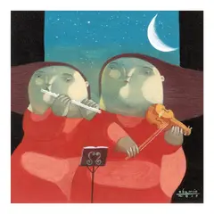 Roel Obemio, Twin Harmony, acrylic on canvas