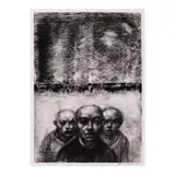 Elmer Borlongan, Three Men in a Barren Landscape, digital print on archival paper