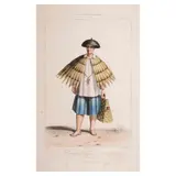 Galerie Royale de Costumes, Campagnard Tagal, pies Manille (Iles Philippines), Engraving Colored Paper