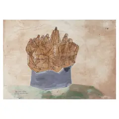Study for Last Supper by Eduardo Castrillo, watercolor, pen and ink on paper, sold Oct 2023