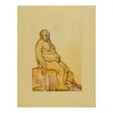Danilo Dalena, Nude, pen and ink and watercolor wash on paper