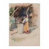 Fabian dela Rosa, Untitled, watercolor on paper