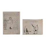 Vicente Manansala, a) Untitled  b) Untitled, pen and ink on paper