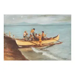 Rene Robles, Mangingisda, oil on canvas