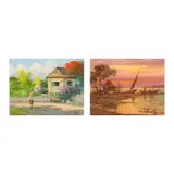 Cesar Buenaventura, a.) Rural Scene
b.) Lake Side