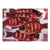 Fishes by Paco Gorospe, oil on canvas, sold Jul 2023